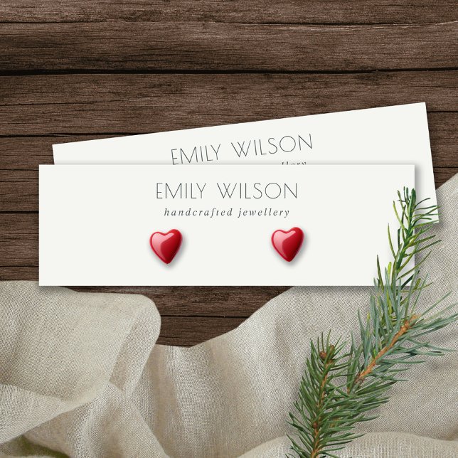 Minimal Simple Black And White Earring Display  Mini Business Card (Creator Uploaded)