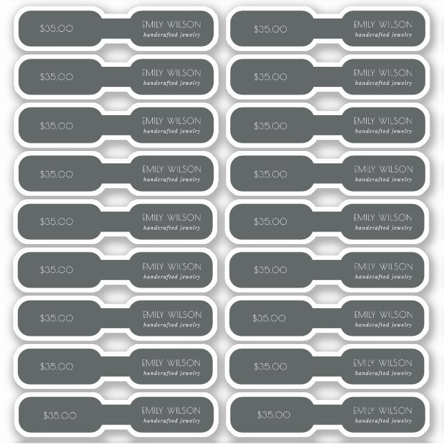 Minimal Simple Black Dark Ring Jewellery Price Tag (Front)