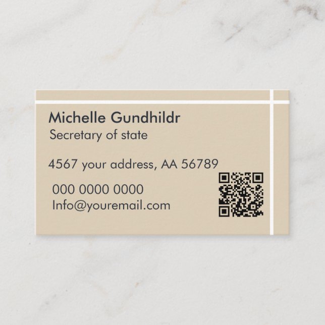 Minimal Simple Black Grey Beige  Business Card (Front)