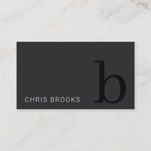 Minimal Simple Black & White Monogram Initial Business Card