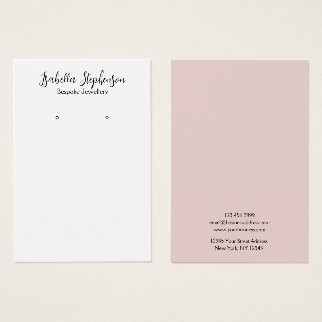 Minimal Simple Black White Pink Earring Display (Front & Back)