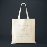 Minimal Simple Blush Heart Maid of Honour Gift Tote Bag<br><div class="desc">If you need any further customisation please feel free to message me on yellowfebstudio@gmail.com.</div>