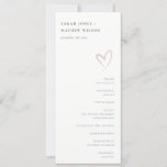 Minimal Simple Blush Pink Heart Wedding Program Invitation<br><div class="desc">If you need any further customisation please feel free to message me on yellowfebstudio@gmail.com.</div>