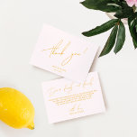 Minimal Simple Blush Pink & Yellow Thank You Card<br><div class="desc">Designed to coordinate with for the «Bright» Wedding Invitation Collection. To change details,  click «Details». To move the text or change the size,  font,  or colour,  click «Edit using Design Tool». View the collection link on this page to see all of the matching items in this beautiful design.</div>