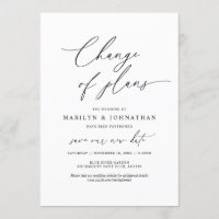Minimal Simple, Change of plans, wedding postponed