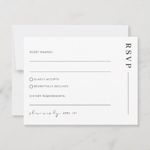 Minimal Simple Classic Wedding RSVP Postcard