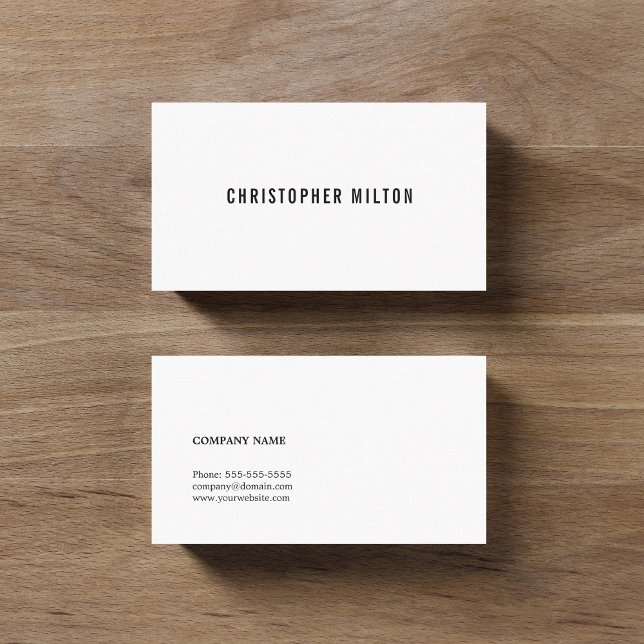 Minimal Simple Clean White Networking Consultant Business Card (Creator Uploaded)