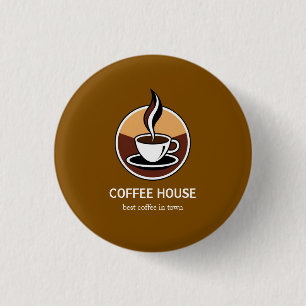 Minimal Simple Coffee Shop barista  3 Cm Round Badge