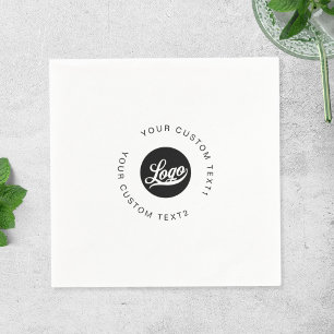 Minimal Simple Company logo & Round text Business Napkin