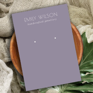 Minimal Simple Dusky Lilac Purple Earring Display Business Card