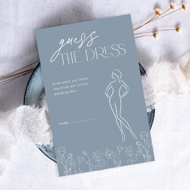 Minimal Simple Dusty Blue Bridal Shower Game (Creator Uploaded)