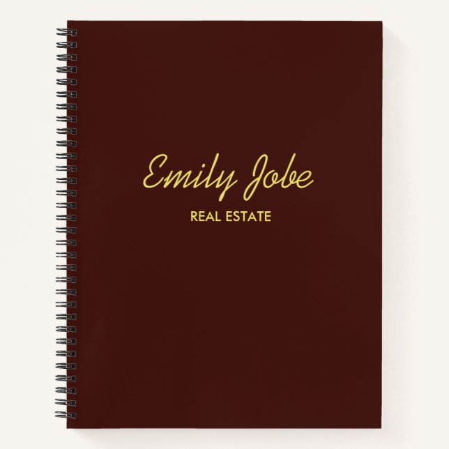 Minimal simple elegant brown notebook (Front)