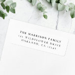 Minimal Simple Elegant Clean White Return Address<br><div class="desc">A stylish minimal return address label with classic typography in black on a clean simple minimalist white background. The text can be easily customised for a personal touch. A simple,  minimalist and contemporary design to stand out from the crowd!</div>