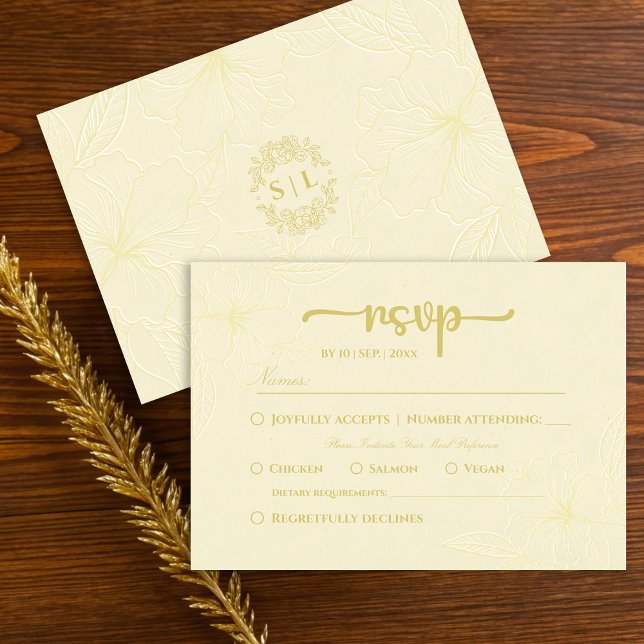 Minimal Simple Elegant Floral Wedding RSVP Card (Creator Uploaded)