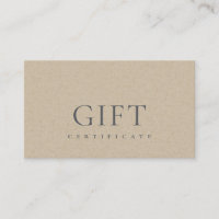 Minimal Simple Elegant Kraft Gift Certificate