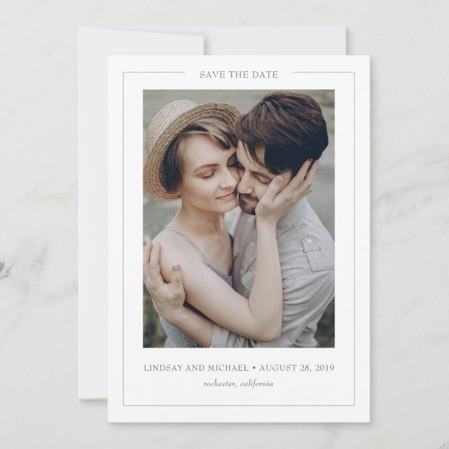 Minimal Simple Elegant Modern Save the Date Photo (Front)