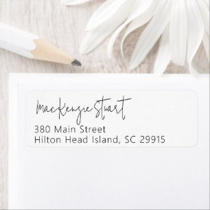 Minimal Simple Elegant Script Return Address Label