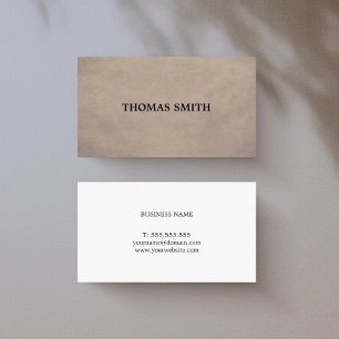 Minimal Simple Elegant Texture Brown Consultant Business Card