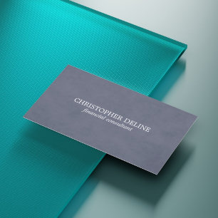 Minimal Simple Elegant Textured Blue Consultant Business Card