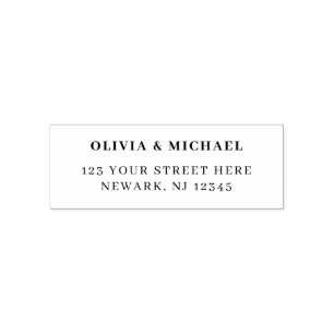 Minimal Simple Elegant Wedding Return Address Self-inking Stamp