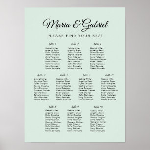 Minimal. Simple Eucalyptus Wedding Seating Chart