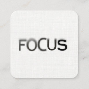 Minimal Simple Focus Photographer Typography Square Business Card