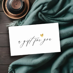 Minimal Simple Gold Heart Logo Gift Certificate
