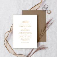 Minimal Simple Gold Script White Muslim Wedding