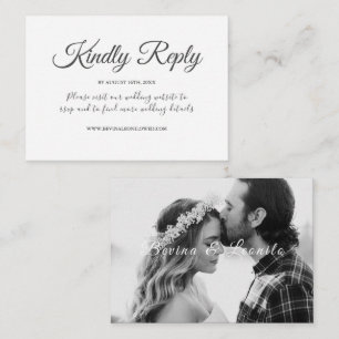 Minimal Simple Great Vibes Script Wedding Website  Enclosure Card