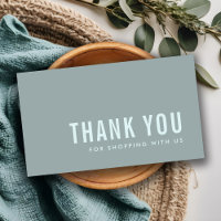 MINIMAL SIMPLE GREY BLUE THANK YOU LOGO SHOPPING