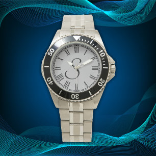Minimal Simple Initial Monogram Roman Numerals   Watch