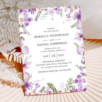 Minimal Simple Lilac Wildflowers Wedding