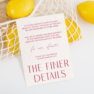 Minimal Simple Magenta & Texture The Finer Details Enclosure Card