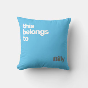 minimal simple modern blue cushion