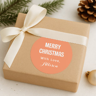 Minimal Simple Modern Chic Colorful Christmas Classic Round Sticker