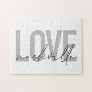 Minimal, simple, modern cool design Love Nashville Jigsaw Puzzle