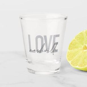 Minimal, simple, modern cool design Love Nashville Shot Glass