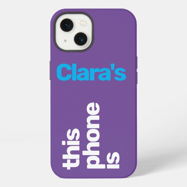 minimal simple modern custom name iPhone case (Back)
