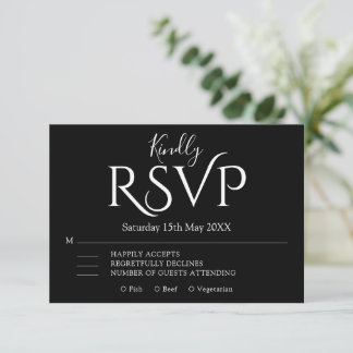 Minimal Simple modern Elegant Wedding  RSVP Card