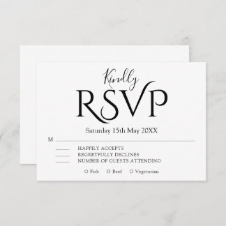 Minimal Simple modern Elegant Wedding  RSVP Card