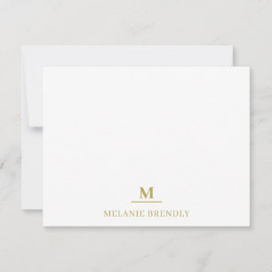 Minimal Simple Modern Monogram Flat Note Card