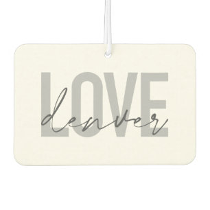 Minimal, simple, modern, urban design Love Denver Car Air Freshener