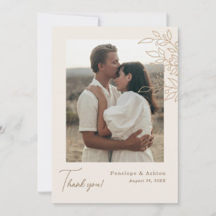 Minimal Simple Ornate Frame Thank You Card