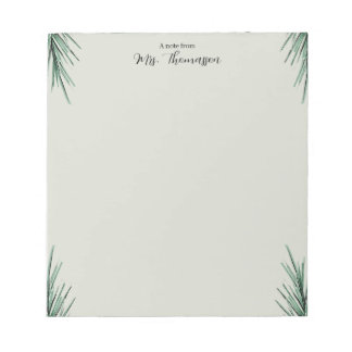 Minimal Simple Palm Floral Teacher Notepad