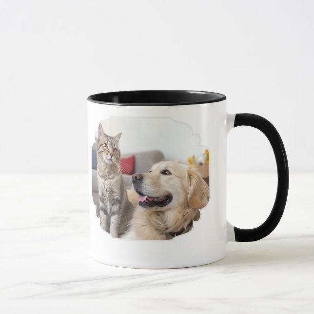 Minimal Simple Pet Mug – Dog & Cat Line Art Design (Right)