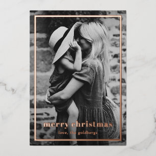 Minimal Simple Photo Elegant Christmas Foil Holiday Card