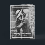 Minimal Simple Photo Elegant Christmas Holiday Card<br><div class="desc">Elegant photo Christmas card featuring a minimal and modern design with a simple border and "merry christmas" over your favourite picture.  The inside has a second picture along with your personalised message in black and white.</div>