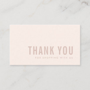MINIMAL SIMPLE PINK BLUSH RECTANGLE THANK YOU LOGO BUSINESS CARD