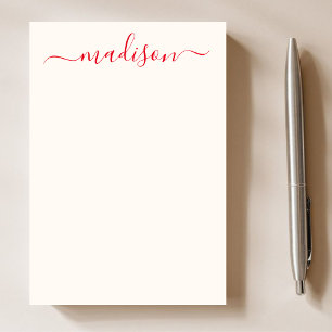 Minimal Simple Pink & Red Typography Girly Post-it Notes
