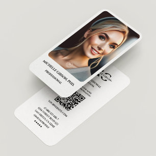 Minimal Simple Professional Photo Logo White Business Card